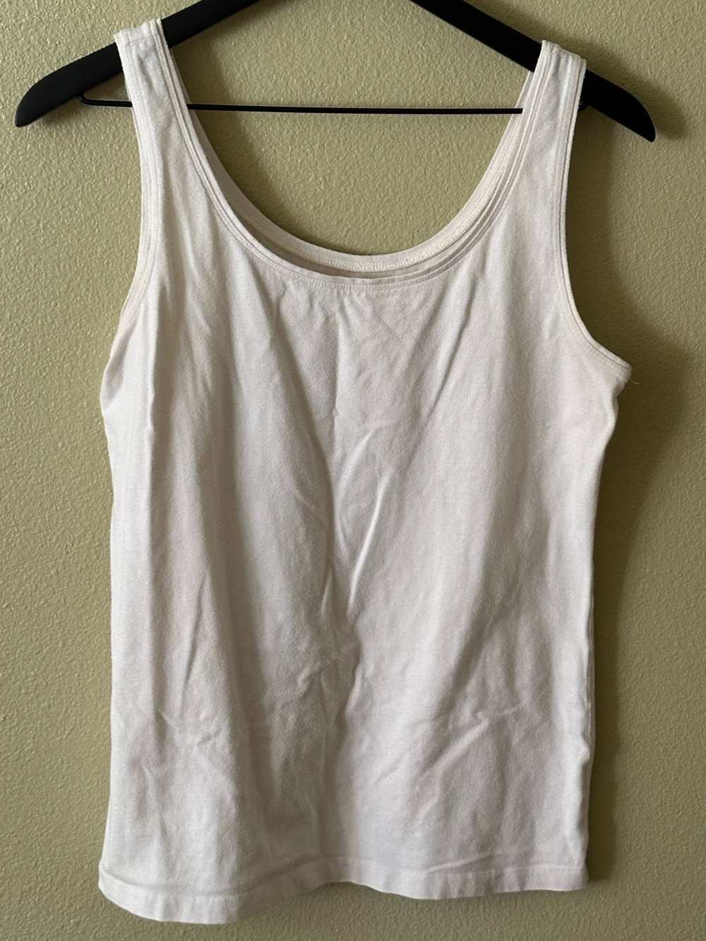 Talbots Cotton Blend White Scoop Neck Tank Top
